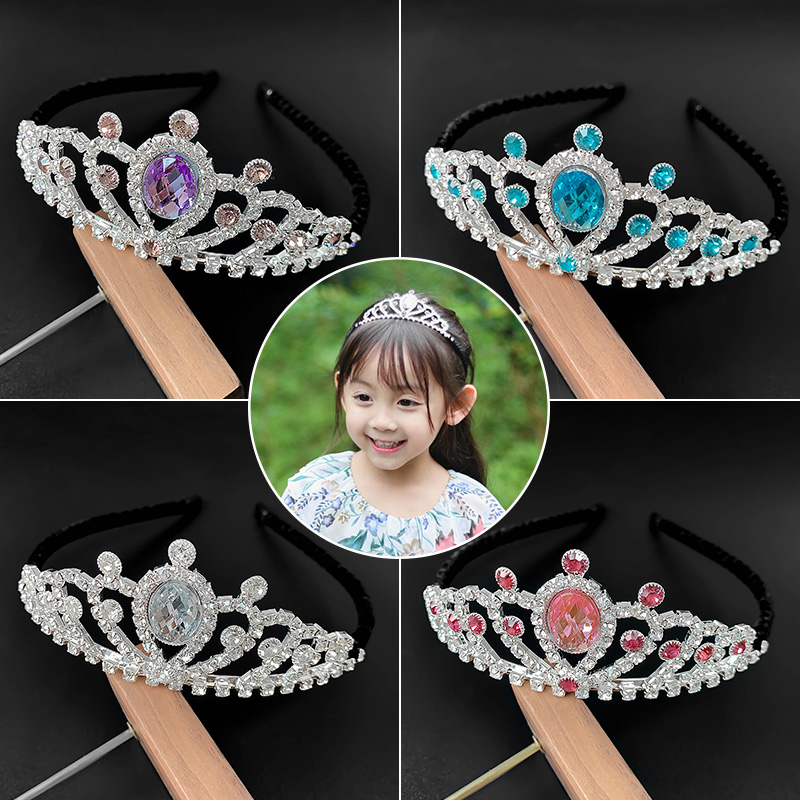 韩国公主儿童水钻发箍头箍女小女孩女童皇冠头饰发卡王冠走秀发饰