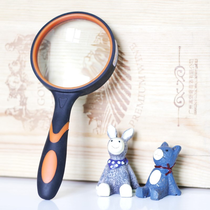 手持放大镜老人阅读高清10倍学生看书报观察植物儿童用老年便携式