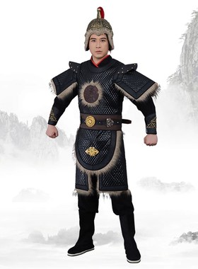 戏曲古装影视舞台演出盔甲男士兵小兵服装战场戏服古代将士服装