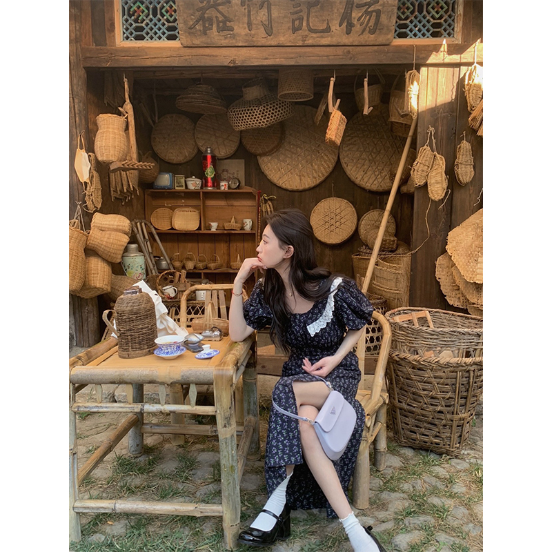 are U shop碎花连衣裙女春装2023年新款高级感小个子穿搭洋气裙子