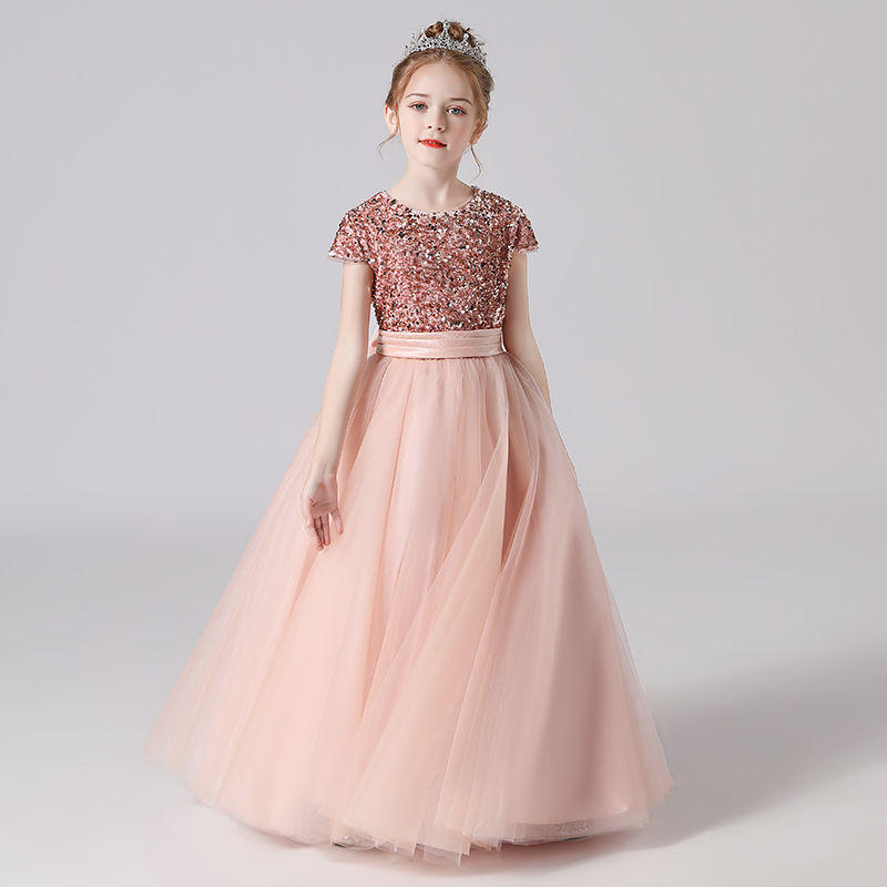 儿童礼服女舞台演出服女童学生才艺表演礼服裙合唱团指挥朗诵主持