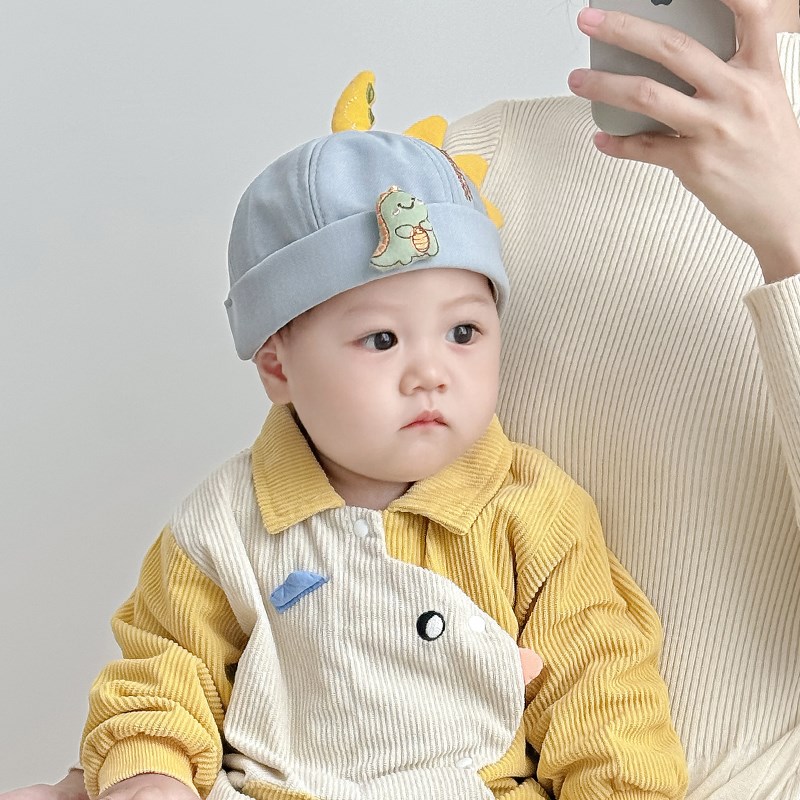 婴儿帽子春秋款男宝宝地主帽小月龄卡通超萌可爱婴幼儿童瓜皮帽子