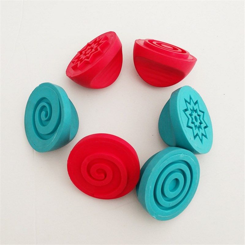 幼儿园美劳材料手工制作宝宝涂鸦创意diy6款蓝色对扣凹凸橡胶印章