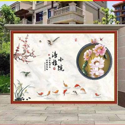 室外装饰画户外门墙迎防水防晒墙壁画影壁福字外墙背景画粘贴贴画