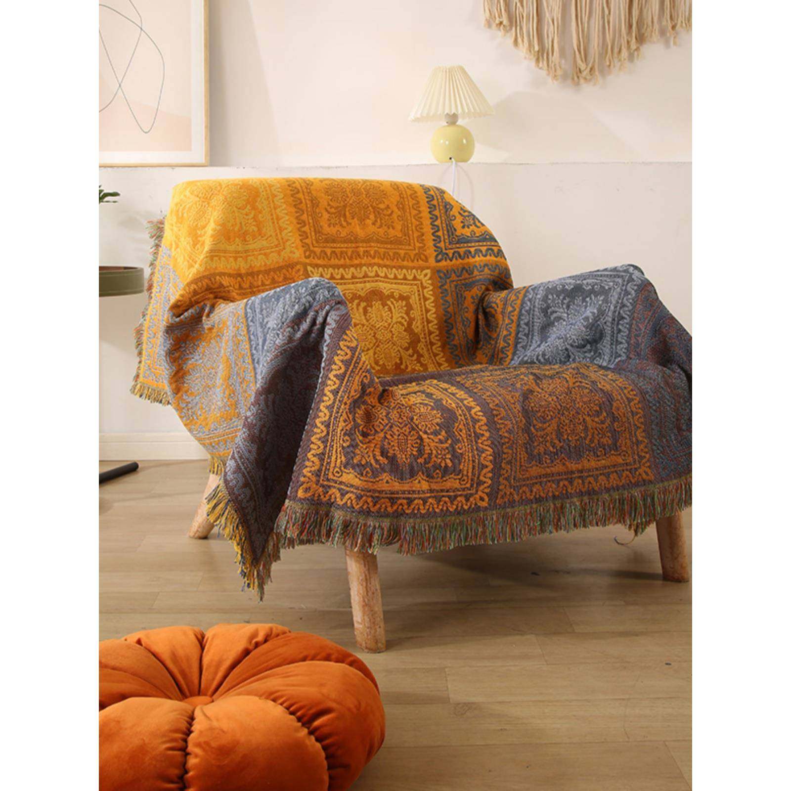 A10L蓝黄沙发垫双面毯露营小毯子休闲毯办公室午睡盖毯四季通用,农用物资,其他肥料,淘宝优惠券,粉丝福利购,淘宝优惠卷