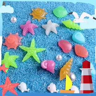 鱼缸造景装饰海洋生物夜光石荧光石超亮发光石头夜光玩具创意摆件