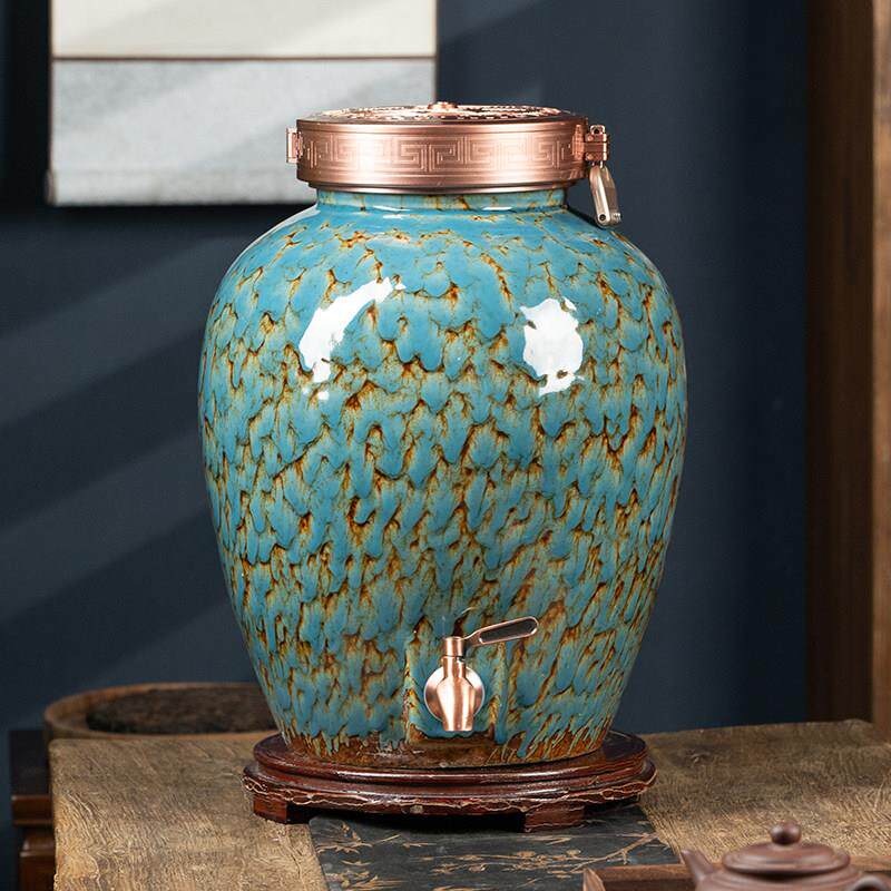 景德镇陶瓷泡酒坛子10/30/50/100斤家用密封专用存酒缸白酒瓶酒罐