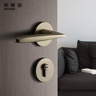 门锁室内卧室房门锁北欧青古铜分体锁家用简约磁吸锁现代实木门锁