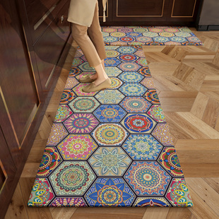 欧式 厨房专用地垫高级感防污吸水垫可擦免洗防脏防滑家用地毯长条