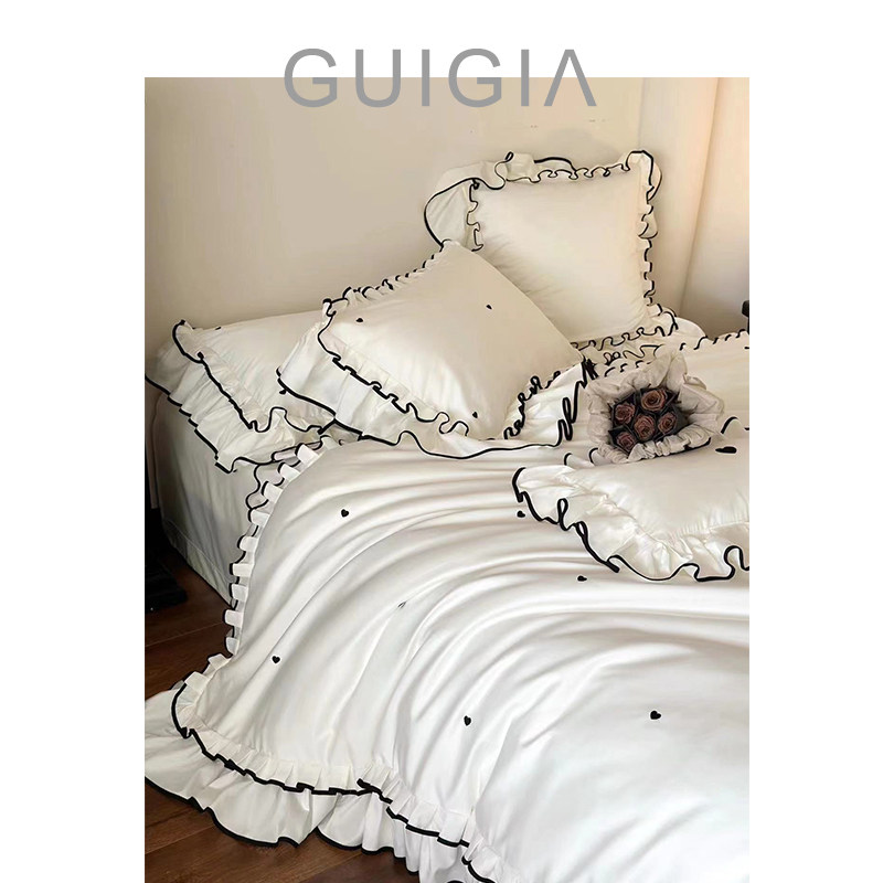 超甜古董芭蕾~100支澳棉四件套荷叶边纯棉牀单全棉被套牀品,床上用品,床品套件/四件套/多件套,淘宝优惠券,粉丝福利购,淘宝优惠卷