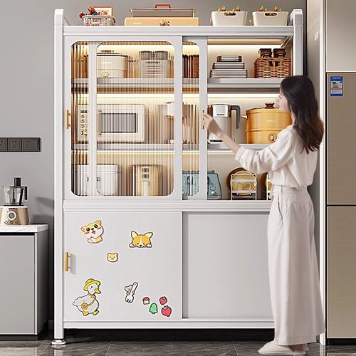 厨房置物架落地多层微波炉烤箱碗碟收纳架多功能电器餐边储物柜子