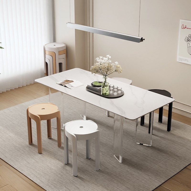 塑料凳子结实耐用家用待客备用胶凳加厚可叠放简约高级餐桌高板凳