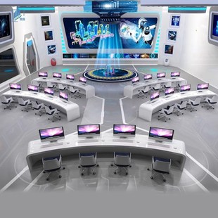 钢琴烤漆监控控制台指挥中心调度桌现代简约定制安防多媒体操作台