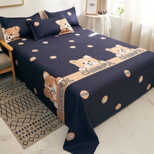 床单单件学生宿舍单人磨毛被单男生春秋水洗棉儿童被罩枕套三件套