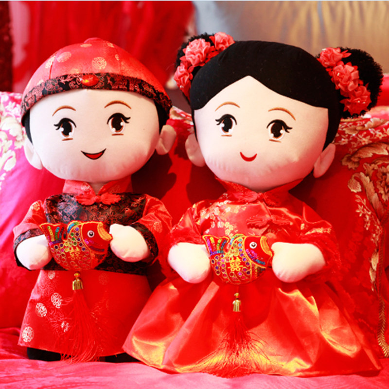 婚庆娃娃压床一对情侣布娃娃公仔毛绒玩具玩偶抱枕结婚礼物送闺蜜,玩具/童车/益智/积木/模型,毛绒/玩偶/公仔/布艺类玩具,淘宝优惠券,粉丝福利购,淘宝优惠卷