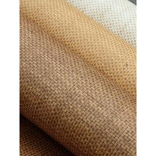 天然植物墙纸麻线草编席壁纸工程吊顶电视背景柜门家具饰面新中式