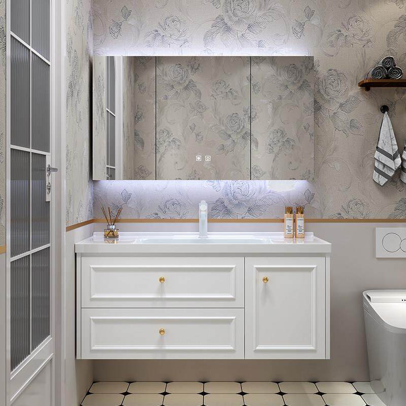 新式陶瓷一体盆柜浴室柜化妆室洗漱台盆柜组合台盆一体洗手洗脸台