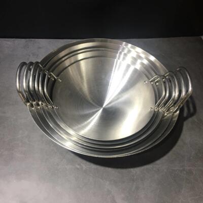 商用不锈钢双耳锅酒店食堂饭店用锅26-100cm加厚无磁爆炒大锅炒锅