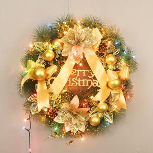 饰品门挂圣诞节橱窗场景布置发光藤条门饰创意30cm50 圣诞花环装