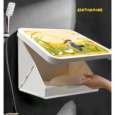 卫生间壁画收纳折叠盒浴室储物柜打孔免打孔防水防霉化妆品置物架