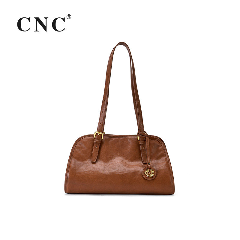 CNC植鞣牛皮手提包通勤大容量单肩斜挎包复古小众设计贝壳包,箱包皮具/热销女包/男包,通用款女包,淘宝优惠券,粉丝福利购,淘宝优惠卷