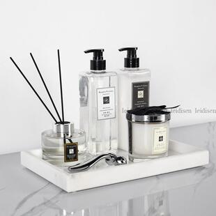 样板房卫生间卫浴摆件套装洗液瓶托盘香薰组合家居展厅软装饰品