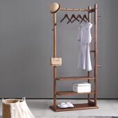 实木白蜡木北欧简约实木中式 落地衣帽架挂衣架多功能卧室家用衣架
