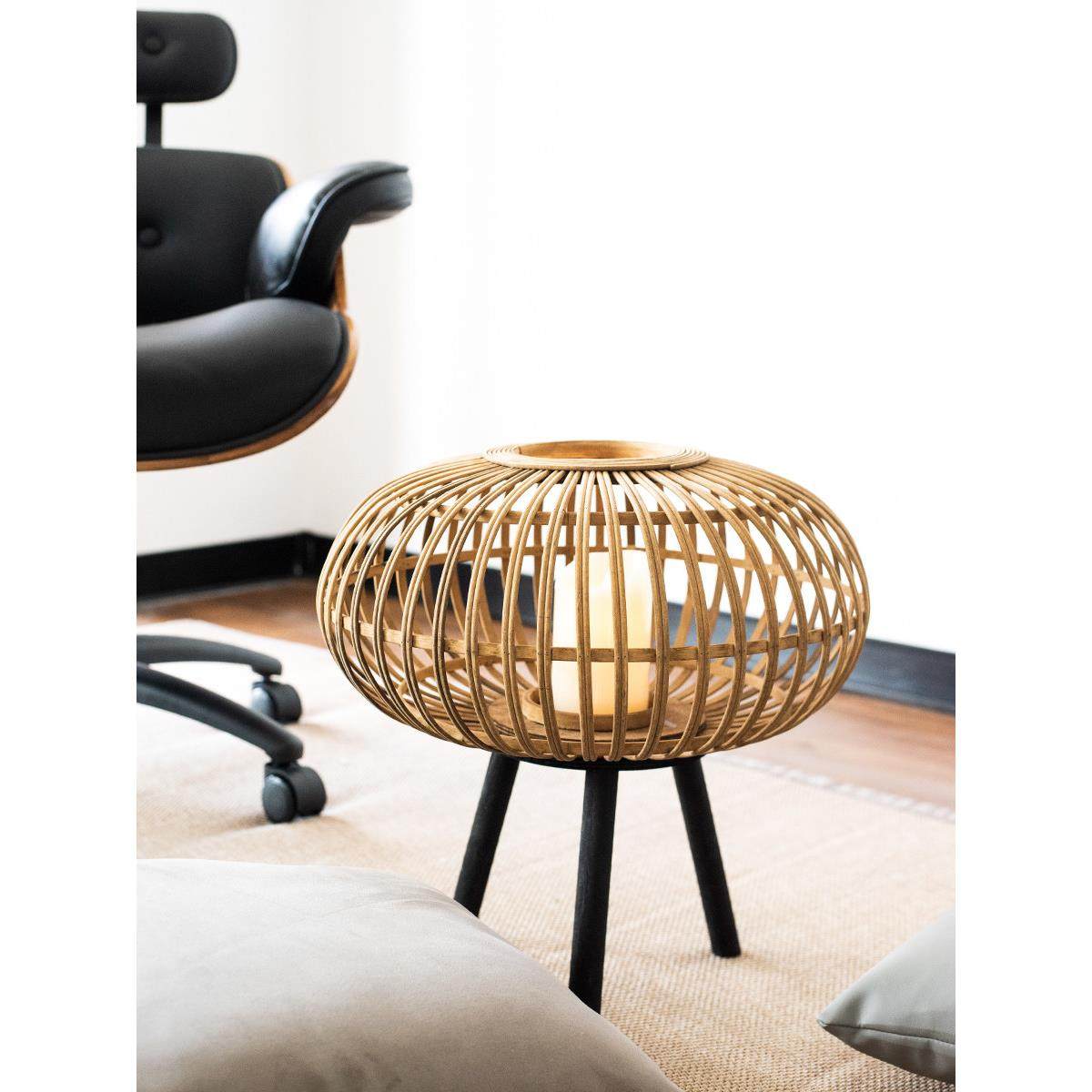 JK慕空间覆古木质手工竹编风灯落地烛台灯笼民宿中式庭院装饰摆件