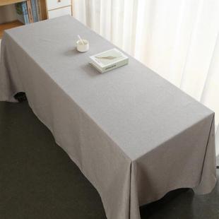 会议桌布餐桌布大号轻奢高级感白色灰色茶桌布长方形台布定制