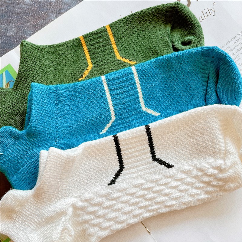 3双袜子男短袜夏季防臭吸汗短筒薄款棉袜气垫底白色男士船袜