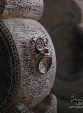 中国风石雕门墩抱鼓石仿古典石镇宅家用门当户对貔貅麒麟门口摆件