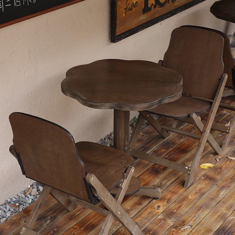 网红咖啡桌椅子折叠组合复古实木家用小户型客厅阳台餐桌圆桌方桌,商业/办公家具,商用餐椅,淘宝优惠券,粉丝福利购,淘宝优惠卷