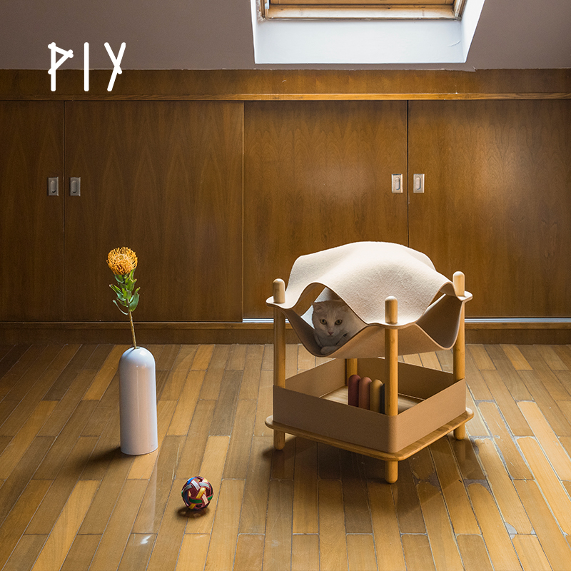 PIY猫窝四季通用易清理猫爬架可拆洗高密度毛毡两片彩色猫咪用品