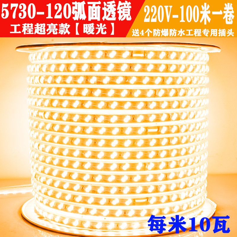 24V灯带室外工程防水低压暖白光地下室隧道养殖照明36超亮LED灯带