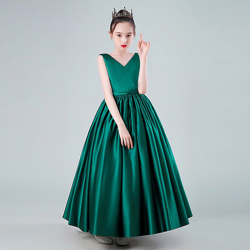 儿童礼服公主裙钢琴表演主持人演出服花童裙子优雅生日宴会礼服裙