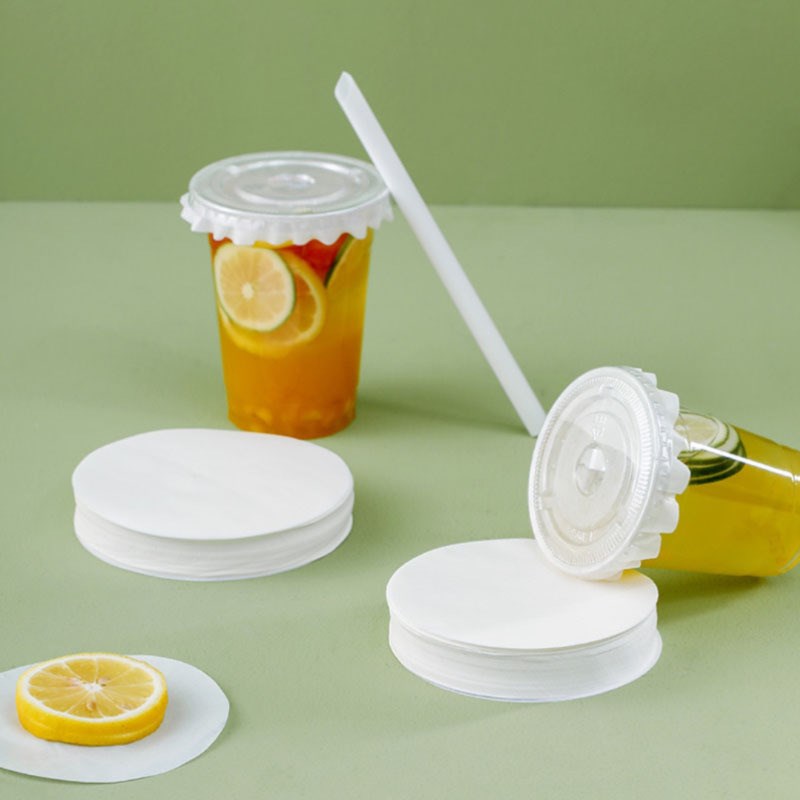 奶茶防漏纸一次性豆浆咖啡防溢纸打包封口膜垫片封杯膜外卖专用