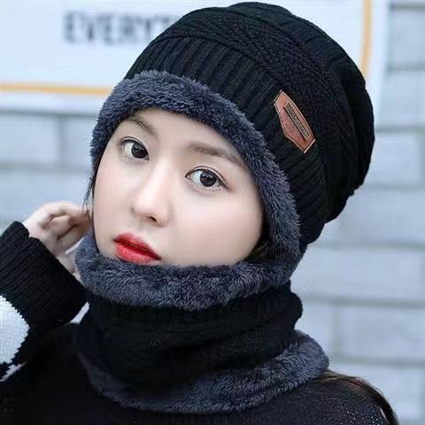 男女帽冬季青年保暖加厚针织羊毛帽子韩国风格时髦羊毛衬里秋冬棉