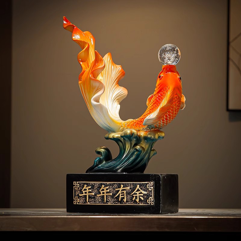 德国进口年年有余锦鲤鱼高端摆件