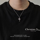 紫色爱心水钻项炼女n轻奢小众设计锁骨炼情人节礼物钛钢项饰品吊