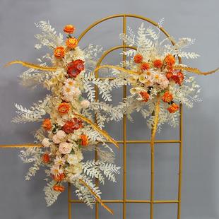 饰花点花条 婚庆成品花艺点花绢花背景挂花条花路引花排花婚礼堂装