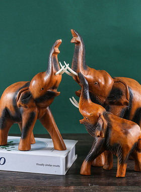 新中式家居摆件样板房装饰品创意实木禅意客厅桌面玄关博古架摆设