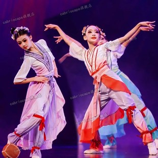 新款儿童古典舞蹴鞠图舞蹈服演出服装汉服中国风少儿女古风演出服