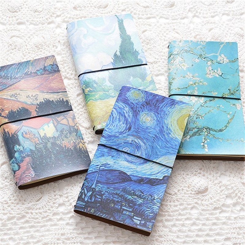 陌墨日式TN旅行手帐本 梵高札记 PU皮面笔记本游记本记事本随身本