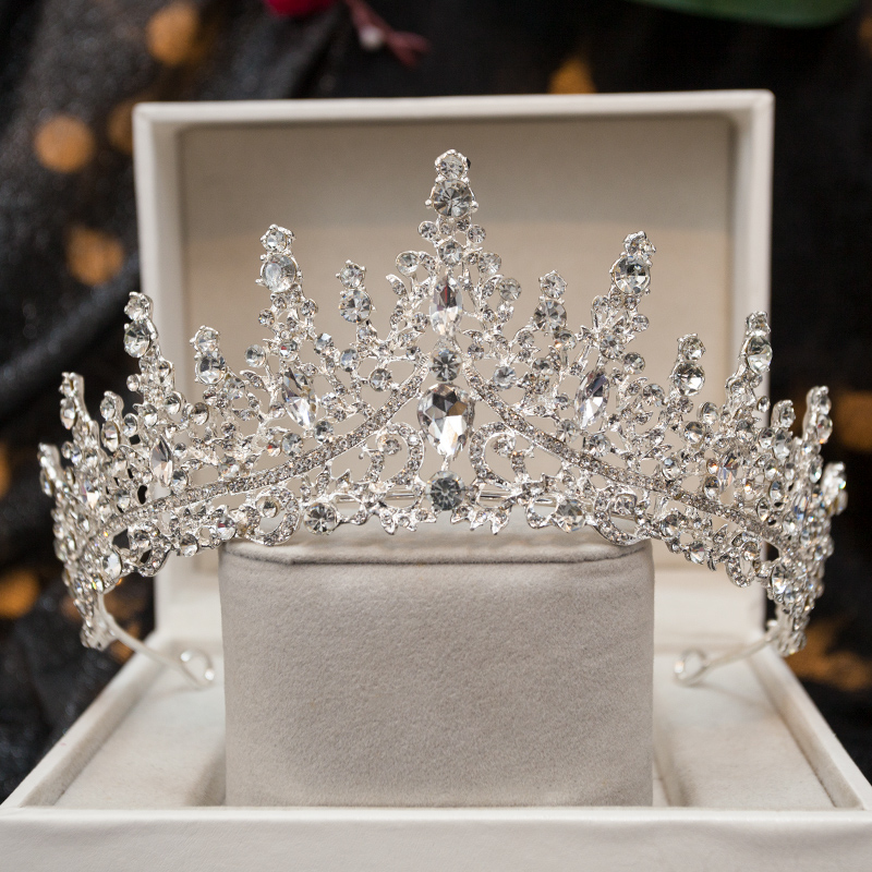 高端公主皇冠头饰儿童女童演出生日王冠女孩表演发饰公主裙发箍仙