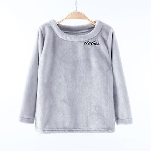 儿童法兰绒单件上衣女童珊瑚绒睡衣男童加绒亲子家居服仙女套头衫