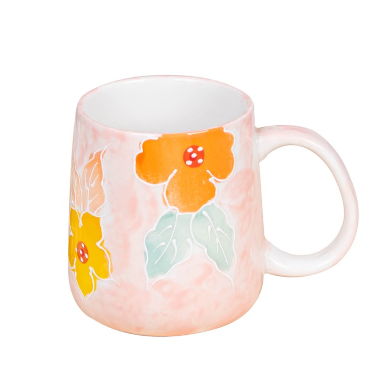 陶瓷早餐杯手绘马克杯子牛奶燕麦杯可微波炉加热水杯麦片咖啡杯