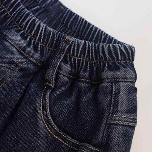 男女童棉裤外穿一条过冬三层夹棉加绒加厚牛仔裤儿童女中大童裤子