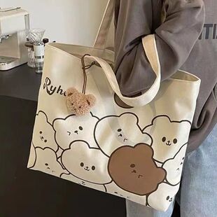 大容量帆布托特包女2025新款孕妇产检手提袋通勤包外出旅行妈咪包