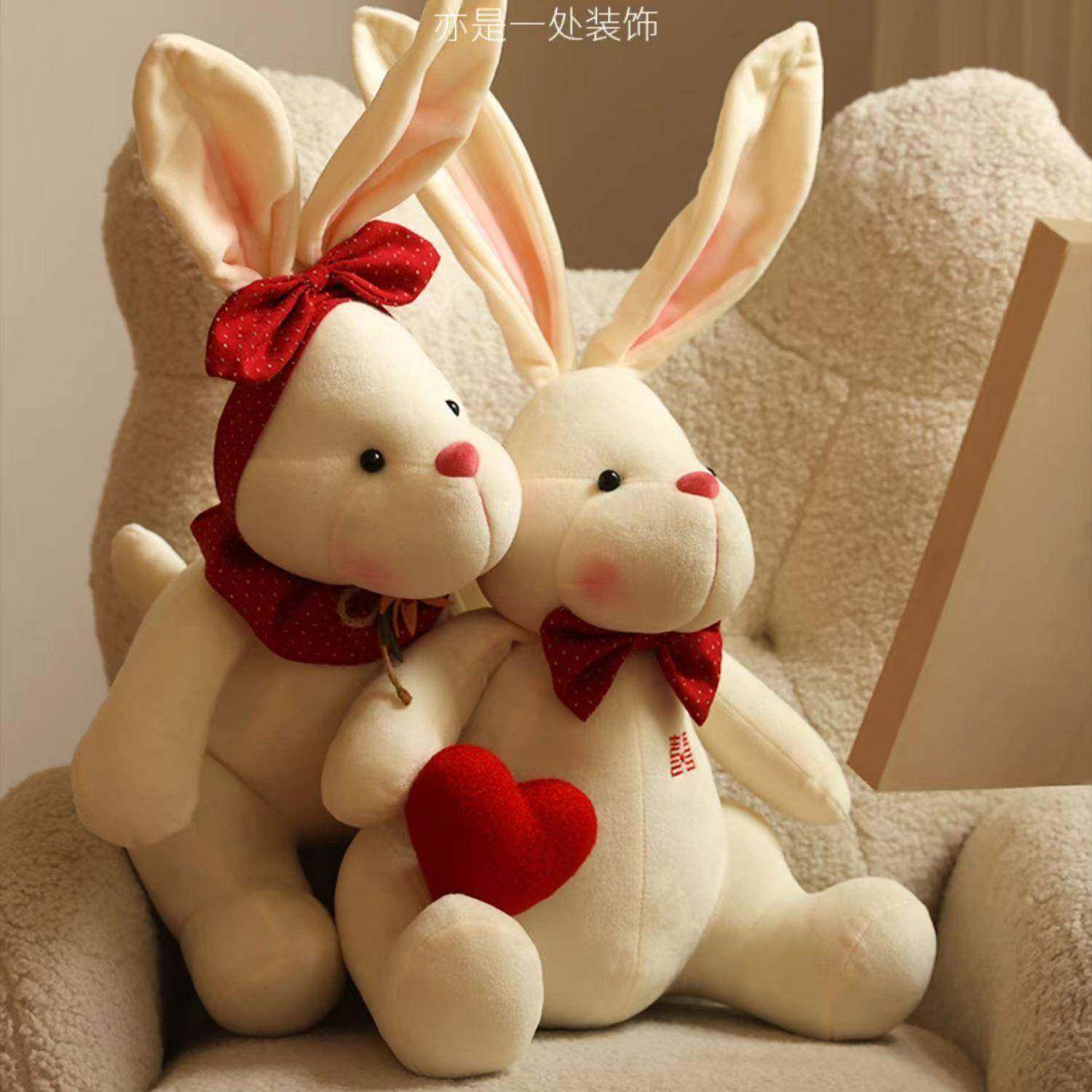 结婚压床娃娃抱枕床头情侣礼物大毛绒玩具婚房小兔子玩偶婚庆公仔