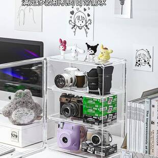 相机收纳盒拍立得展示架防尘ccd数码单反配件置物架桌面镜头盒大